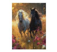 Puzzles pour Adolescents 52x38cm/1000pcs Puzzles Two Horse Galloping Jeux Amusants De Puzzle Décoration Murale Cadeaux Et Anniversaires Uniques 52x38cm/1000pcs
