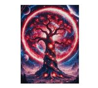 Puzzles pour Adolescents 52x38cm/1000pcs Red Fantasy Space Tree Puzzles pour Adultes, Jouets À Faire Soi-même, Améliorent La Mémoire, Idéal comme Cadeau 52x38cm/1000pcs