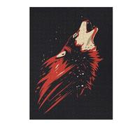 Puzzles pour Adolescents 52x38cm/1000pcs Red Wolf Howling at Night Puzzle Adulte, Jouet, Décoration Murale, Motif À Assembler, Cadeaux d'anniversaire Et Cadeaux Uniques 52x38cm/1000pcs