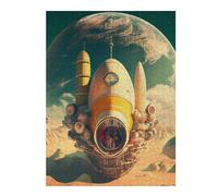 Puzzles pour Adolescents 52x38cm/1000pcs Retro Space Ship Puzzle pour Adultes, Jeu De Réflexion, Une Œuvre d'art, Cadeaux Uniques pour Un Anniversaire Ou Noël 52x38cm/1000pcs