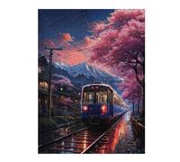 Puzzles pour Adolescents 52x38cm/1000pcs Sakura Sunset Express Puzzles pour Adultes, Jouets À Monter Soi-même, Une Œuvre d'art, Difficile Et Stimulant 52x38cm/1000pcs