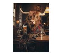 Puzzles pour Adolescents 52x38cm/1000pcs Scottish Highland Cow Puzzles pour Adultes, Jouets À Monter Soi-même, Une Œuvre d'art, Difficile Et Stimulant 52x38cm/1000pcs