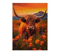 Puzzles pour Adolescents 52x38cm/1000pcs Scottish Highland Cows Puzzles pour Adolescents - Jeu Manuel - Décoration Intérieure pour Les Amateurs De Jeux Vidéo 52x38cm/1000pcs