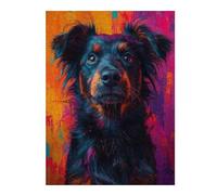 Puzzles pour Adolescents 52x38cm/1000pcs Shepherd Mix Dog Portrait in Abstract Colors Pop Art Style Puzzles pour Adultes - Jeu Manuel - Cadeaux pour Femmes - Stimule Le Cerveau 52x38cm/1000pcs