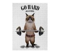 Puzzles pour Adolescents 52x38cm/1000pcs Siamese Cat Weightlifting Puzzle, Jouet, Décoration Murale, Difficile, Cadeau De Noël Ou d'anniversaire 52x38cm/1000pcs