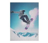 Puzzles pour Adolescents 52x38cm/1000pcs Snowboarder in Action Casse-têtes pour Adultes Jeu De Réflexion Vacances À La Maison Tuer Le Temps Défi Éducatif 52x38cm/1000pcs
