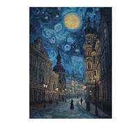 Puzzles pour Adolescents 52x38cm/1000pcs Starry Night Cityscape Puzzle, Jouet, Décoration Murale, Difficile, Cadeau De Noël Ou d'anniversaire 52x38cm/1000pcs