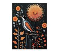 Puzzles pour Adolescents 52x38cm/1000pcs Stylized Bird Dark Floral Puzzles pour Adultes Jouets Anti-Stress Découpe De Précision Défi Éducatif 52x38cm/1000pcs