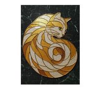 Puzzles pour Adolescents 52x38cm/1000pcs Stylized Cat Art Glass Puzzles Jeux Relaxants Assemblage De Motifs Difficile Et Stimulant 52x38cm/1000pcs