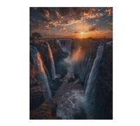 Puzzles pour Adolescents 52x38cm/1000pcs Sunset at Victoria Falls Puzzle, Jouet, Décoration Murale, Difficile, Cadeau De Noël Ou d'anniversaire 52x38cm/1000pcs