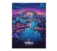 Puzzles pour Adolescents 52x38cm/1000pcs Sydney Harbour Night Puzzle, Jouet, Décoration Murale, Difficile, Cadeau De Noël Ou d'anniversaire 52x38cm/1000pcs
