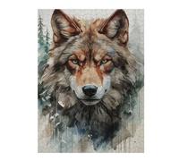 Puzzles pour Adolescents 52x38cm/1000pcs The Gaze of an Angry Wolf Puzzle pour Adultes, Jeu De Réflexion, Une Œuvre d'art, Cadeaux Uniques pour Un Anniversaire Ou Noël 52x38cm/1000pcs