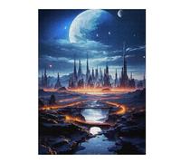 Puzzles pour Adolescents 52x38cm/1000pcs The Moon Future City Night Puzzles pour Adultes, Jouets À Faire Soi-même, Améliorent La Mémoire, Idéal comme Cadeau 52x38cm/1000pcs