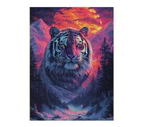 Puzzles pour Adolescents 52x38cm/1000pcs Tiger Mountain Sunset Landscape Puzzles pour Adultes, Décoration Murale, mais Aussi Activités Amusantes Et Humoristiques À Faire À La Maison 52x38cm/1000pcs