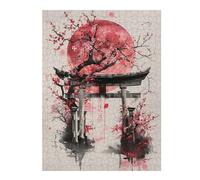 Puzzles pour Adolescents 52x38cm/1000pcs Torii Gate Sakura Puzzles pour Adultes, Jouets À Monter Soi-même, Une Œuvre d'art, Difficile Et Stimulant 52x38cm/1000pcs