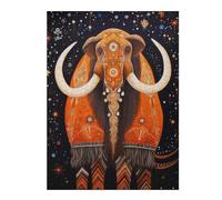 Puzzles pour Adolescents 52x38cm/1000pcs Tribal Animal 11 Mastodon Puzzles pour Adolescents - Jeu Manuel - Décoration Intérieure pour Les Amateurs De Jeux Vidéo 52x38cm/1000pcs
