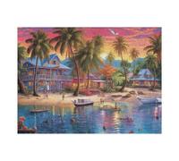 Puzzles pour Adolescents 52x38cm/1000pcs Tropical Sunset Beach Scene Puzzles pour Adultes, Jouets, Décoration Murale, Cadeaux pour Femmes, Cadeaux Uniques pour Anniversaire Et Noël 52x38cm/1000pcs