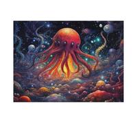 Puzzles pour Adolescents 52x38cm/1000pcs Underwater Fantasy A Colorful Octopus Scene Puzzles pour Adultes : Jeux Amusants, Anti-Stress, Difficiles Et Stimulants 52x38cm/1000pcs