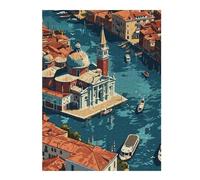 Puzzles pour Adolescents 52x38cm/1000pcs Venice from Above Puzzles pour Adolescents - Jeu Manuel - Décoration Intérieure pour Les Amateurs De Jeux Vidéo 52x38cm/1000pcs