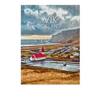 Puzzles pour Adolescents 52x38cm/1000pcs Vík Iceland Church View Puzzles pour Adultes Jeu Manuel Découpe De Précision Cadeaux d'anniversaire Et Autres Cadeaux Uniques 52x38cm/1000pcs