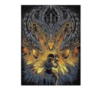 Puzzles pour Adolescents 52x38cm/1000pcs Viking Versus Three-Headed Dragon Illustration Puzzles pour Adolescents - Jeu Manuel - Décoration Intérieure pour Les Amateurs De Jeux Vidéo 52x38cm/1000pcs