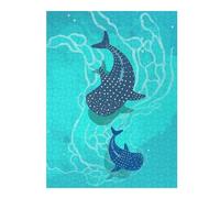 Puzzles pour Adolescents 52x38cm/1000pcs Whale Shark Duo Puzzle pour Adultes - Jeu Manuel - Améliore La Mémoire - Activités Amusantes À La Maison 52x38cm/1000pcs