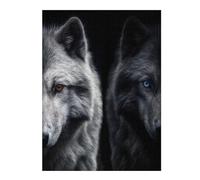 Puzzles pour Adolescents 52x38cm/1000pcs White Wolf and Black Wolf Casse-têtes pour Adultes, Jeu De Réflexion, Améliore La Mémoire, Cadeaux pour Les Amis Et La Famille 52x38cm/1000pcs