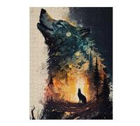 Puzzles pour Adolescents 52x38cm/1000pcs Wolf's Majesty A Digital Artwork Puzzles pour Adultes Jeux Relaxants Course De Vitesse Manuelle Cadeaux De Noël Et d'anniversaire 52x38cm/1000pcs