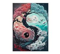 Puzzles pour Adolescents 52x38cm/1000pcs Yin and Yang Lunar Eclipse Puzzles pour Adultes À Faire Soi-même - Jouets pour Améliorer La Mémoire - Cadeau d'anniversaire, Cadeaux, 52x38cm/1000pcs