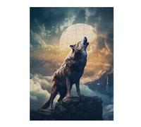Puzzles pour Adolescents 52x38cm/1000pcsMystic Moon Wolf Puzzle pour Adultes, Jeu De Réflexion, Une Œuvre d'art, Cadeaux Uniques pour Un Anniversaire Ou Noël 52x38cm/1000pcs