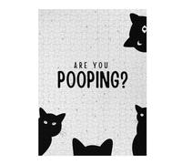Puzzles pour Adolescents 52x38cm/1000pcsPuzzles pour Adultes Black Cat are You Pooping Jeux Amusants Décoration Idéale, Cadeaux Parfaits pour Toute La Famille 52x38cm/1000pcs