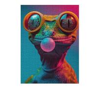 Puzzles pour Adolescents 52x38cm/1000pcsPuzzles pour Adultes Gecko Bubblegum Jeux Amusants Décoration Idéale, Cadeaux Parfaits pour Toute La Famille 52x38cm/1000pcs