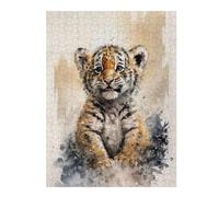Puzzles pour Adolescents 52x38cm/1000pcsTiger Watersketch Drawing Puzzles pour Adultes Jeux De Famille Améliore La Mémoire Difficile À Compléter 52x38cm/1000pcs