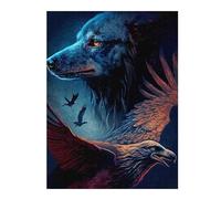 Puzzles pour Adolescents 52x38cm/1000pcsWolf and Eagle Puzzles pour Adultes Jeux De Famille Améliore La Mémoire Difficile À Compléter 52x38cm/1000pcs