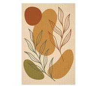 Puzzles pour Adolescents 75x50cm/1000pcs Abstract Floral Art with Earth Tones Puzzle pour Adultes, Jeu Familial, Décoration Et d'anniversaire 75x50cm/1000pcs