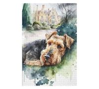 Puzzles pour Adolescents 75x50cm/1000pcs Airedale Sleeps in Garden Puzzles Jeux Relaxants Assemblage De Motifs Difficile Et Stimulant 75x50cm/1000pcs