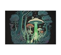 Puzzles pour Adolescents 75x50cm/1000pcs Alien Encounter in A Fantasy Forest Puzzles pour Adultes : Analyse Et Logique du Jeu, Interaction Parent-Enfant 75x50cm/1000pcs