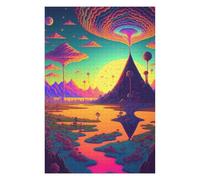 Puzzles pour Adolescents 75x50cm/1000pcs Alien Landscape with Reflective Lake Puzzles pour Adultes Jeu De Réflexion Course De Vitesse Jeu Stimulant Cadeaux 75x50cm/1000pcs