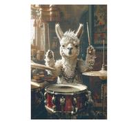 Puzzles pour Adolescents 75x50cm/1000pcs Alpaca Plays Drums Puzzles pour Adultes, Jouets À Monter Soi-même, Décoration Murale, Cadeaux d'anniversaire Et De Noël Uniques 75x50cm/1000pcs