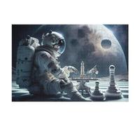 Puzzles pour Adolescents 75x50cm/1000pcs Astronaut Playing Chess on The Moon Jeu De Puzzle Familial pour Adultes - Défi Difficile - Cadeaux Uniques pour Anniversaires Et Noël 75x50cm/1000pcs