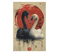 Puzzles pour Adolescents 75x50cm/1000pcs Black and White Swan Casse-têtes pour Adultes, Jeu De Réflexion, Améliore La Mémoire, Cadeaux pour Les Amis Et La Famille 75x50cm/1000pcs
