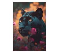 Puzzles pour Adolescents 75x50cm/1000pcs Black Panther in Flowers -1 Puzzles pour Adultes Jeux Relaxants Décoration Murale Jeu Stimulant Cadeaux 75x50cm/1000pcs