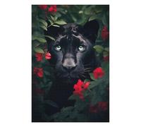 Puzzles pour Adolescents 75x50cm/1000pcs Black Panther Red Flowers Casse-têtes pour Adultes, Jeu De Réflexion, Améliore La Mémoire, Cadeaux pour Les Amis Et La Famille 75x50cm/1000pcs