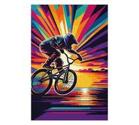 Puzzles pour Adolescents 75x50cm/1000pcs BMX Sunset WPAP Pop Art Puzzle pour Adultes, Jouets À Monter Soi-même, Défi Difficile, Cadeaux pour Les Amis Et La Famille 75x50cm/1000pcs