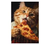 Puzzles pour Adolescents 75x50cm/1000pcs Cat Eating Pizza Puzzle, Jouet, Décoration Murale, Difficile, Cadeau De Noël Ou d'anniversaire 75x50cm/1000pcs
