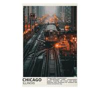 Puzzles pour Adolescents 75x50cm/1000pcs Chicago City Puzzles pour Adultes, Jouets À Faire Soi-même, Améliorent La Mémoire, Idéal comme Cadeau 75x50cm/1000pcs