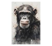 Puzzles pour Adolescents 75x50cm/1000pcs Chimpanzee Primate Majesty Puzzle pour Adultes, Jeu Familial, Assemblage De Motifs, Activités Amusantes À La Maison, 75x50cm/1000pcs
