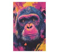 Puzzles pour Adolescents 75x50cm/1000pcs Colorful Chimpanzee Portrait Puzzles pour Adultes, Jouets À Monter Soi-même, Difficulté Élevée, Cadeaux d'anniversaire Et Cadeaux Uniques 75x50cm/1000pcs