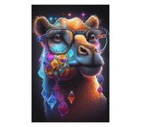 Puzzles pour Adolescents 75x50cm/1000pcs Colorful Llama with Crystal Necklace Jeux De Puzzle Amusants pour Adultes : Analyse Et Logique, Parfaits comme Cadeaux pour Toute La Famille 75x50cm/1000pcs