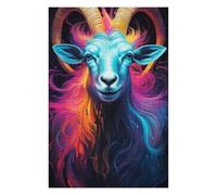 Puzzles pour Adolescents 75x50cm/1000pcs Colorful Ram Portrait Jeu De Puzzle Familial pour Adultes - Défi Difficile - Cadeaux Uniques pour Anniversaires Et Noël 75x50cm/1000pcs